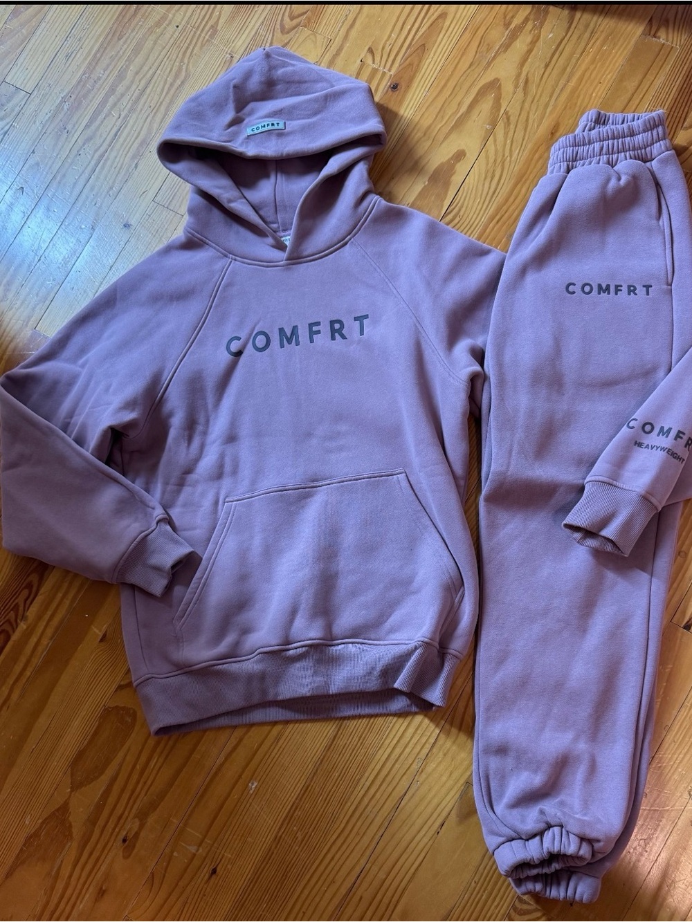 Womens COMFRT Hooded Sweatshirt & Sweatpants Set - Violet / purple NEW